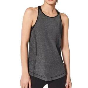 Lululemon Time To Sweat Heathered Black Grey My Race My Pace Tank Top Size 6